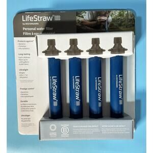 LifeStraw By Vestergaard - Navy Blue (4-Pack) [Survival, Camping, Ect]